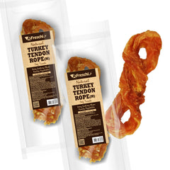 A Freschi turkey tendon chew long-lasting flavor for dogs