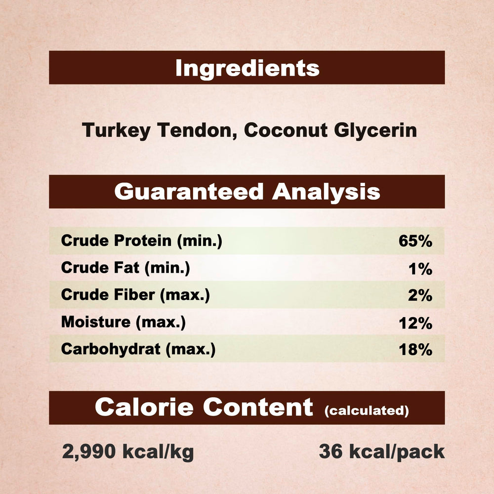 A Freschi turkey tendons for dogs image—grain-free simple ingredients