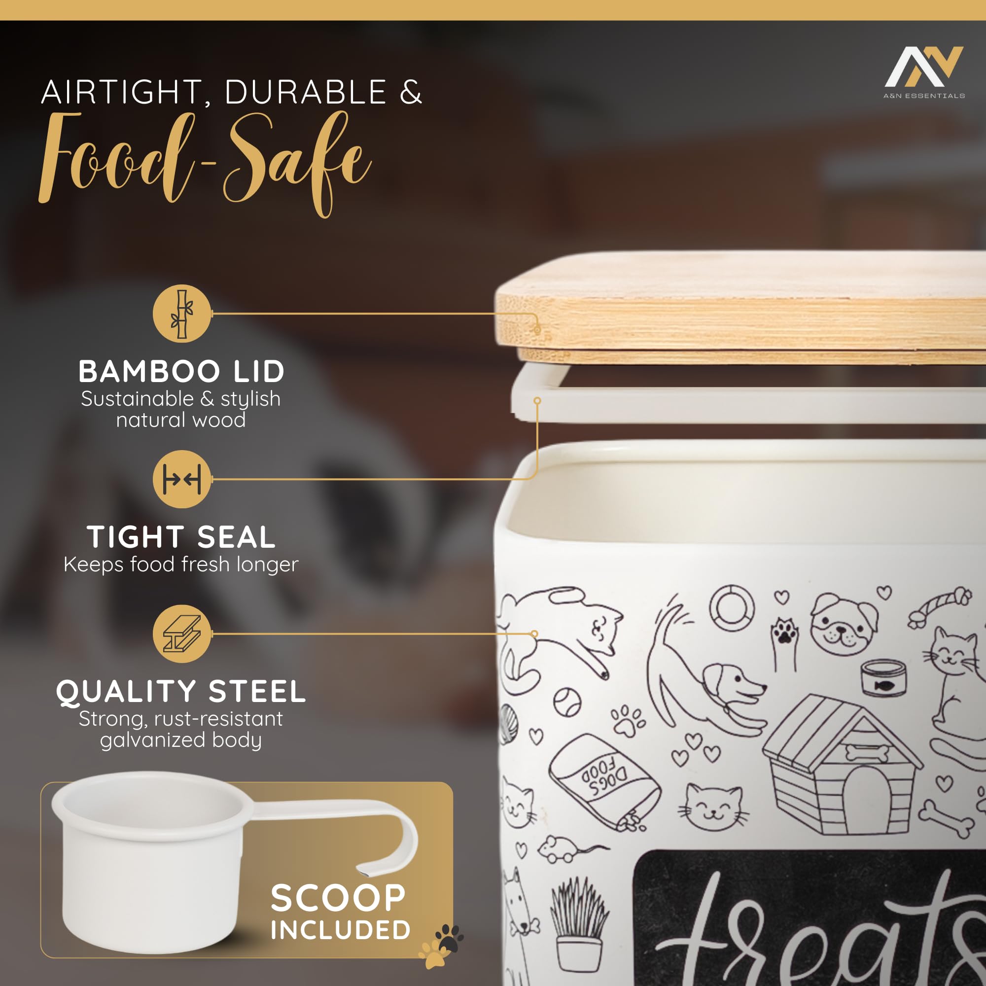 A&N Essentials small treat container ideal for chews and snacks