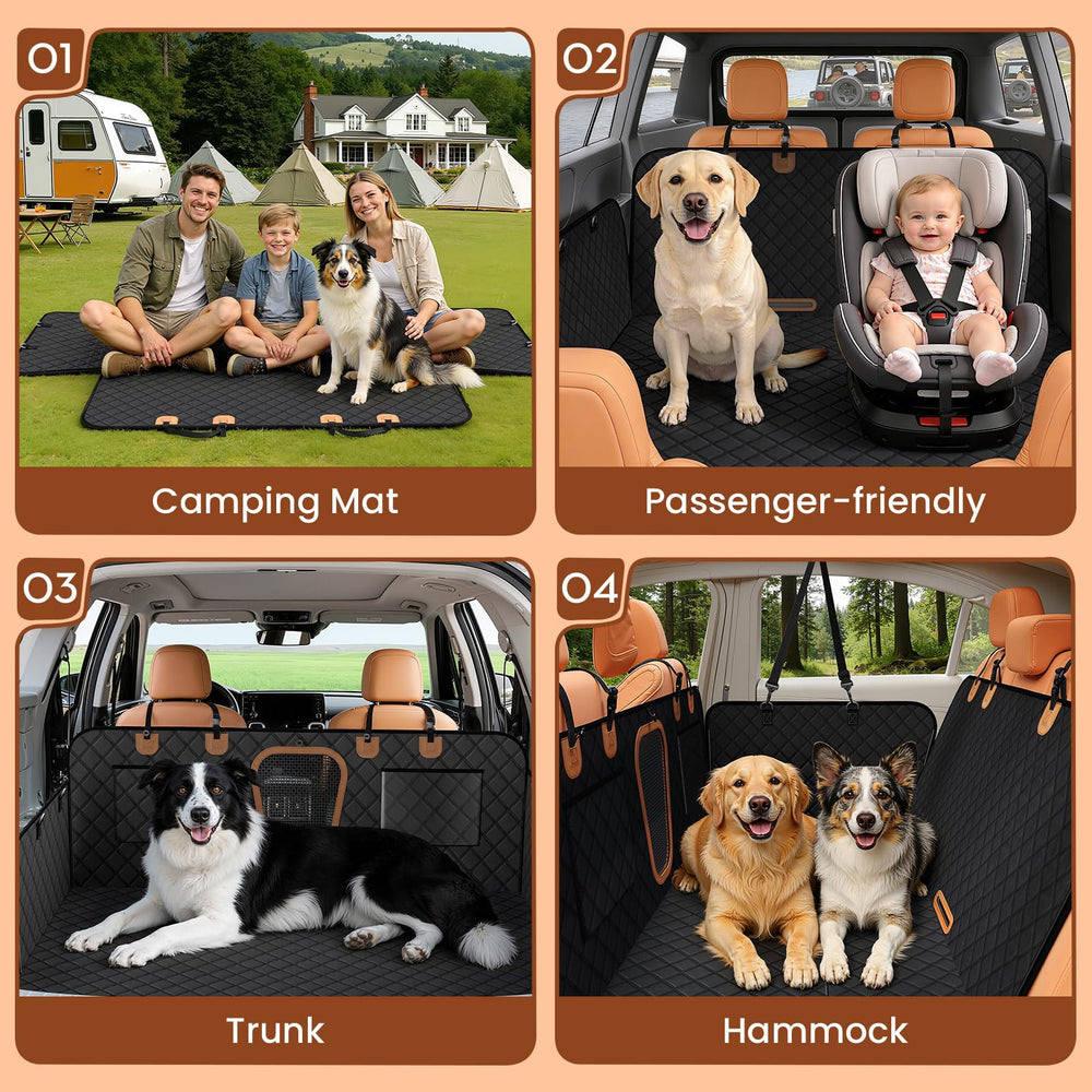A-Pce full backseat coverage protects the entire seat area for all breeds.