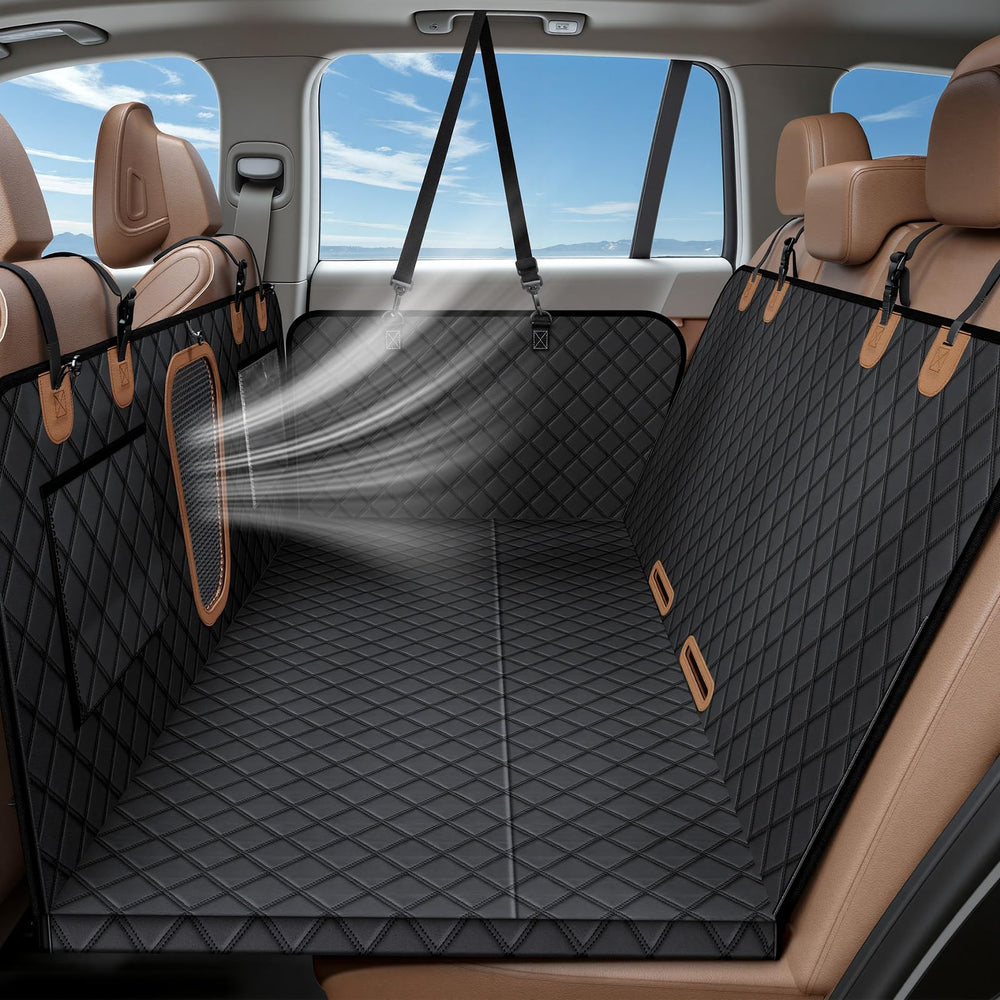 A-Pce dog car seat cover with hard base provides sturdy support up to 400 lbs.