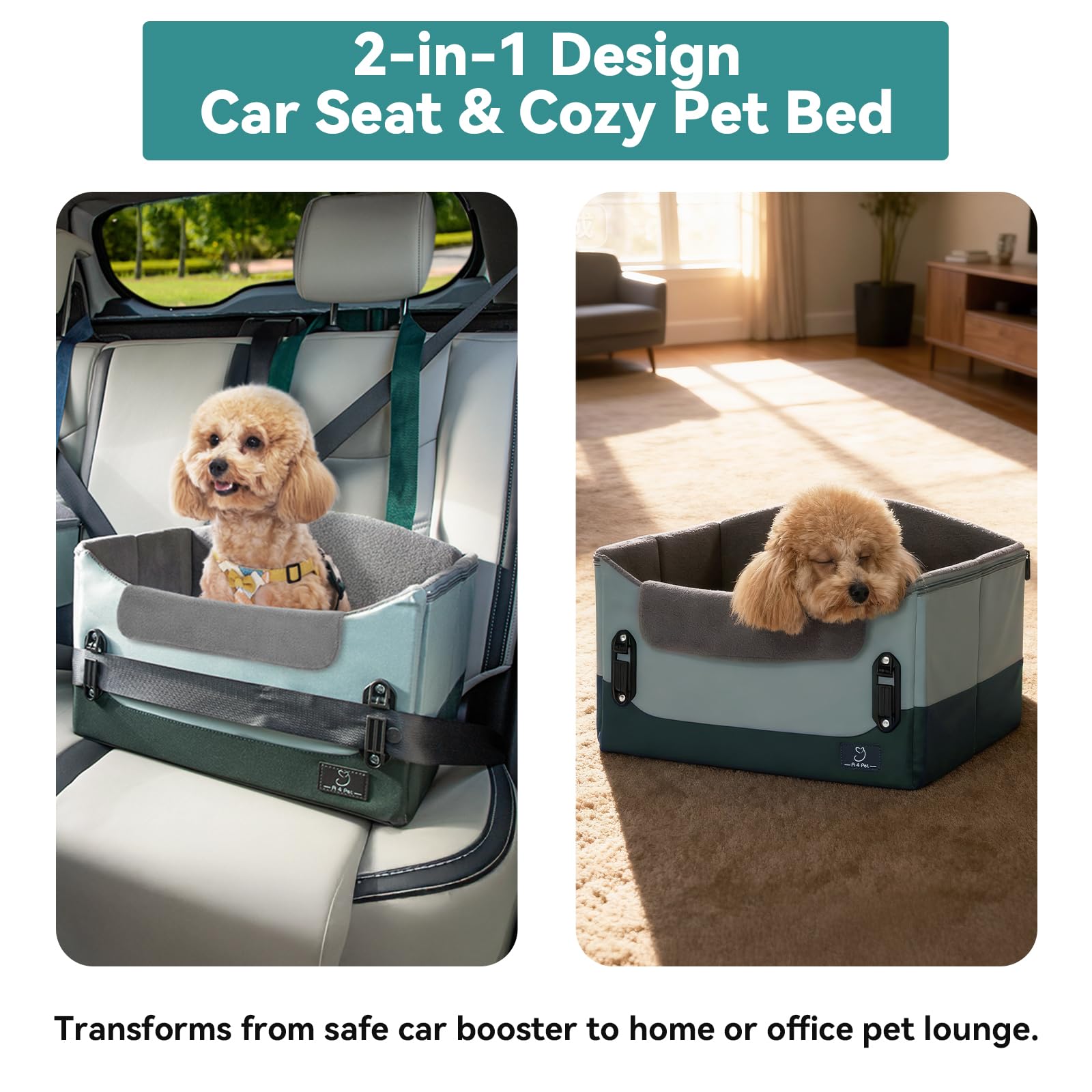 A4 Pet cushion close-up shows plush comfort and removable washable cover.