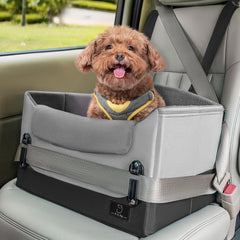 A4 Pet dog car seat with patent buckle secures small dogs during travels.