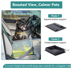 A4 Pet elevated seat near side shows 3.15 inch lift for better visibility.
