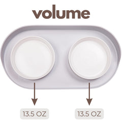 A4DOG green stand with white bowls closeup highlights elegant kitchen pet accessory
