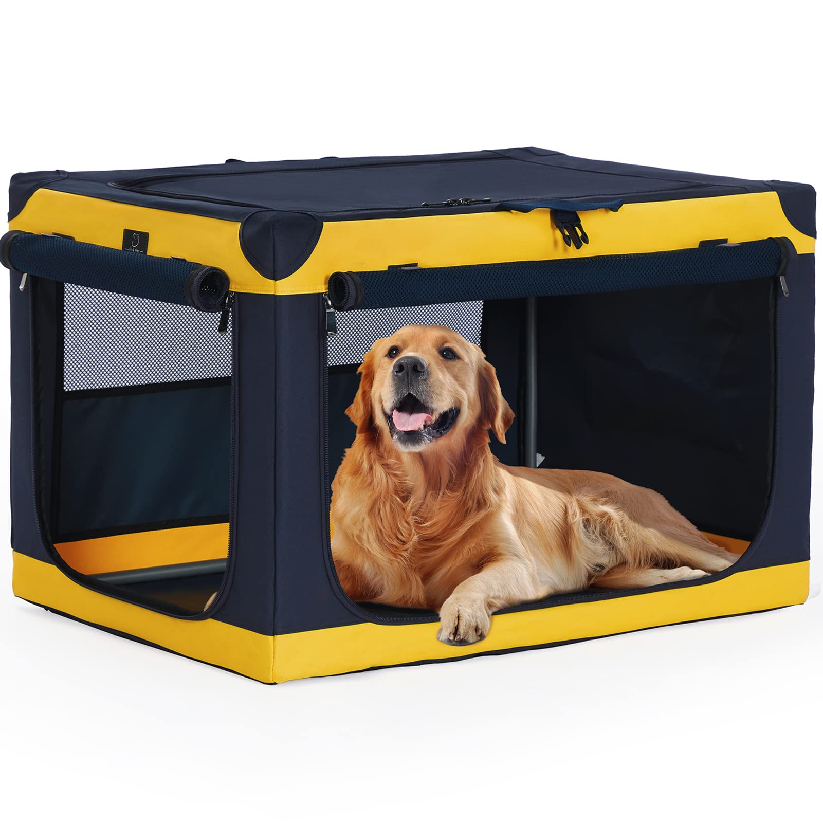 A4PET 40in crate in car setup for travel-ready use.