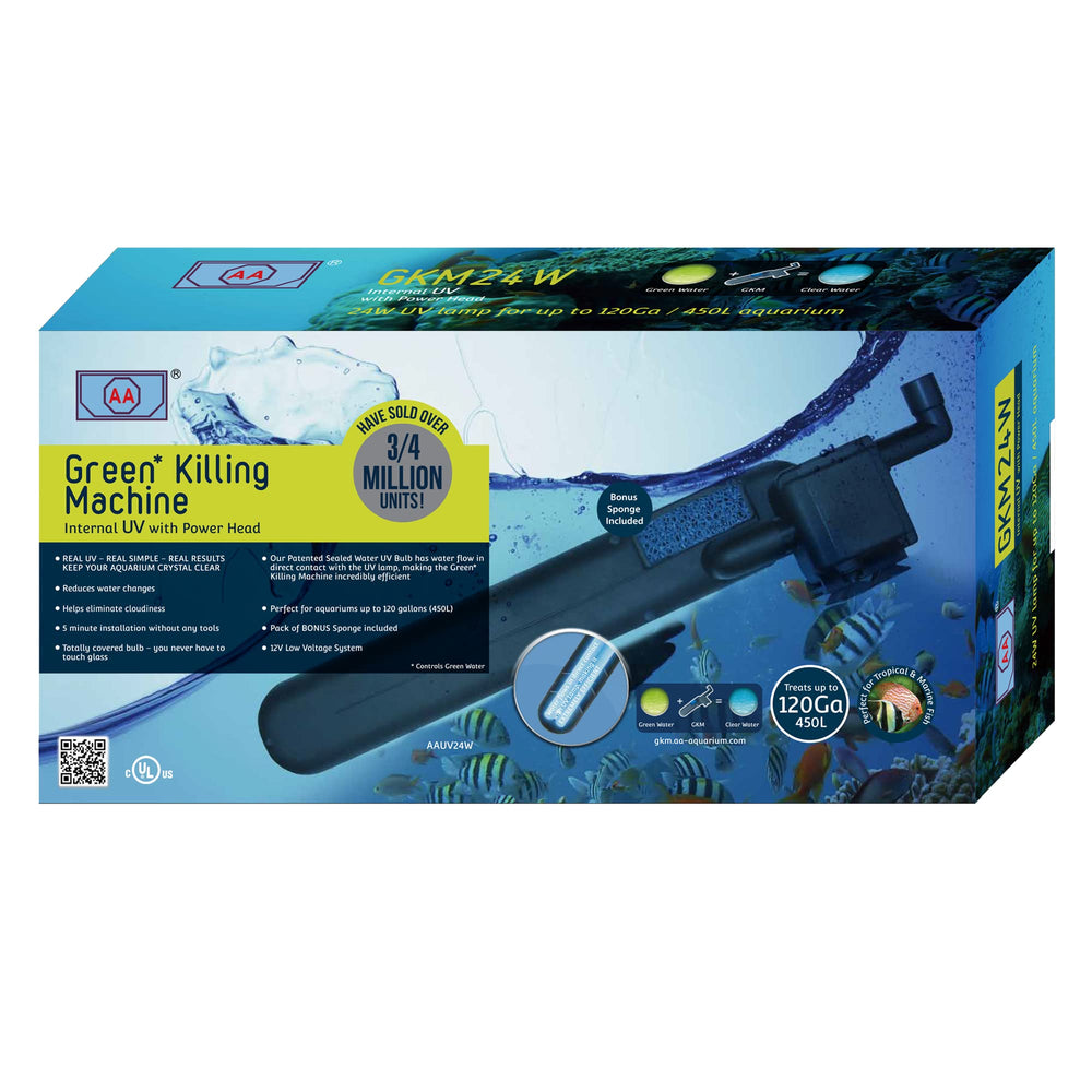 AA GKM24W internal UV for aquarium 120gal keeps water clear and reduces algae