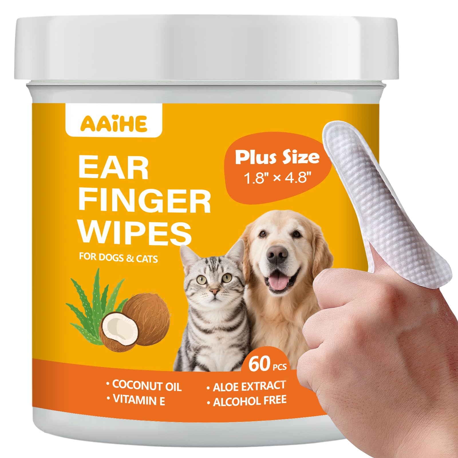 AAIHE Plus Size Dog Ear Wipes close-up highlighting the 3D pearl texture for gentle cleaning