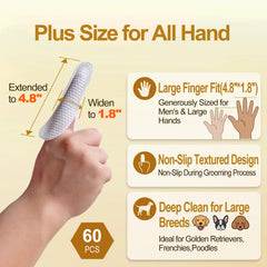 AAIHE Plus Size Dog Ear Wipes demonstrate the secure finger sleeve design for precise reach