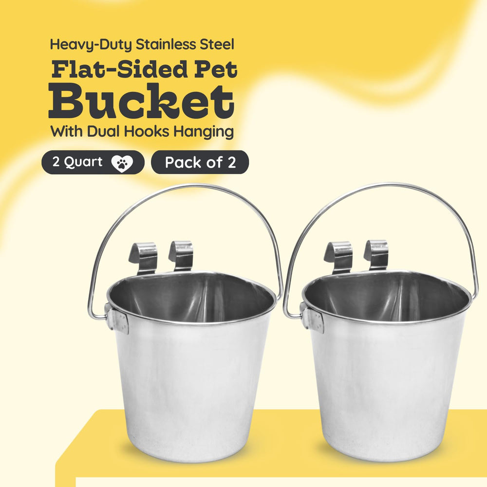 AASPIRE PETS 2qt stainless steel bucket shows sturdy construction.