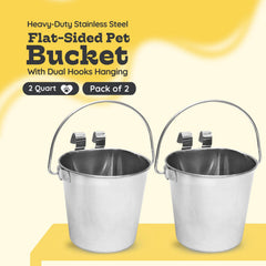 AASPIRE PETS 2qt stainless steel bucket shows sturdy construction.