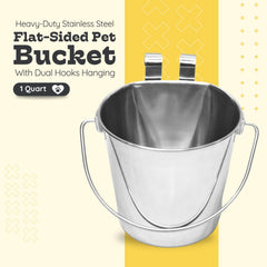 AASPIRE PETS flat-back bucket attached to crate wall for stable feeding