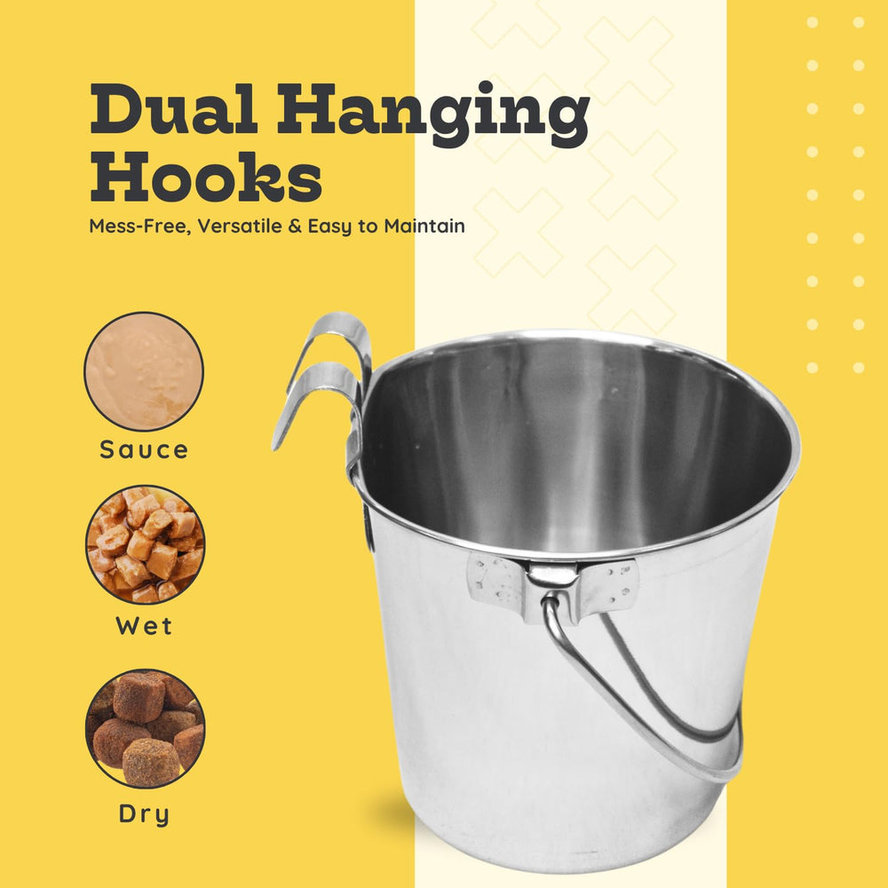 AASPIRE PETS dual-use bucket for food or water in kennels and crates.