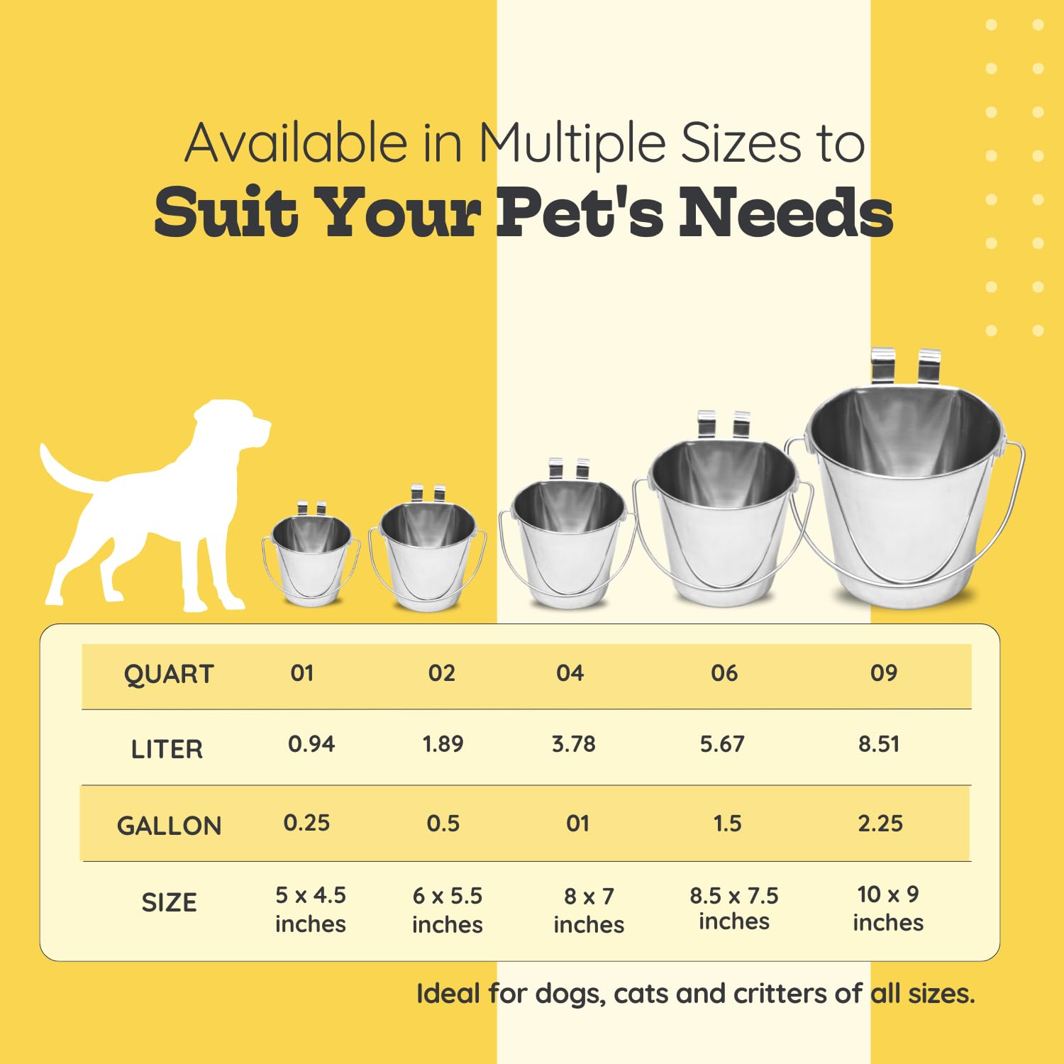 AASPIRE PETS versatile bucket for feeding, watering, and storage tasks.