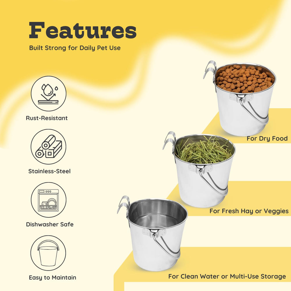 AASPIRE PETS removable 2qt bucket for quick, easy cleaning after meals.