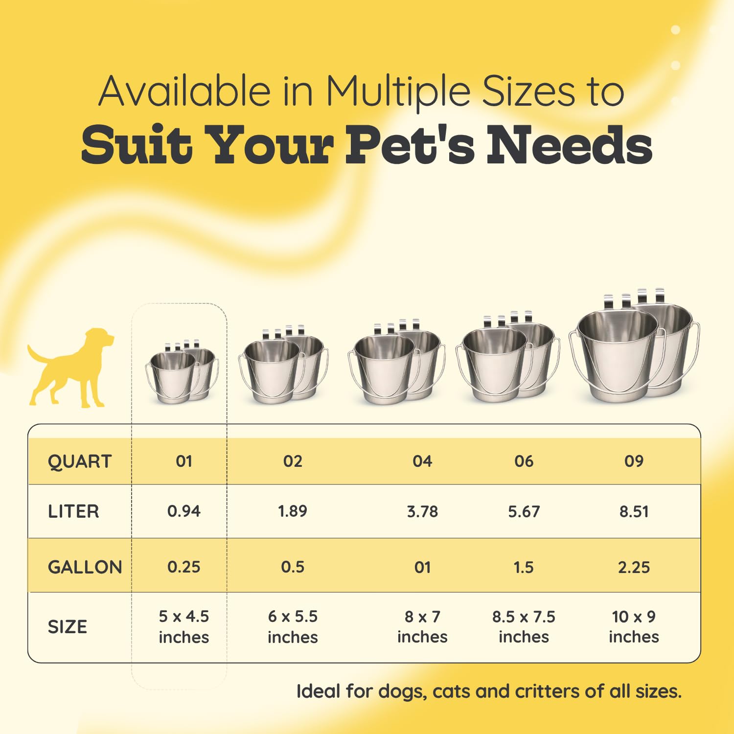 AASPIRE PETS versatile two-bucket set for feeding, watering, or treating small pets.