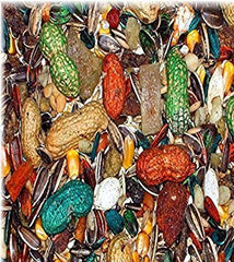ABBA 1500 parrot food serving bowl showing complete daily diet for large birds