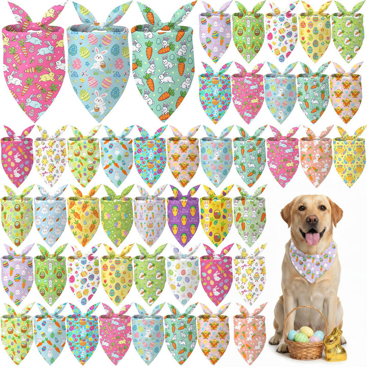 Abbylike 100-piece spring dog bandanas set for versatile Easter looks and outfits.