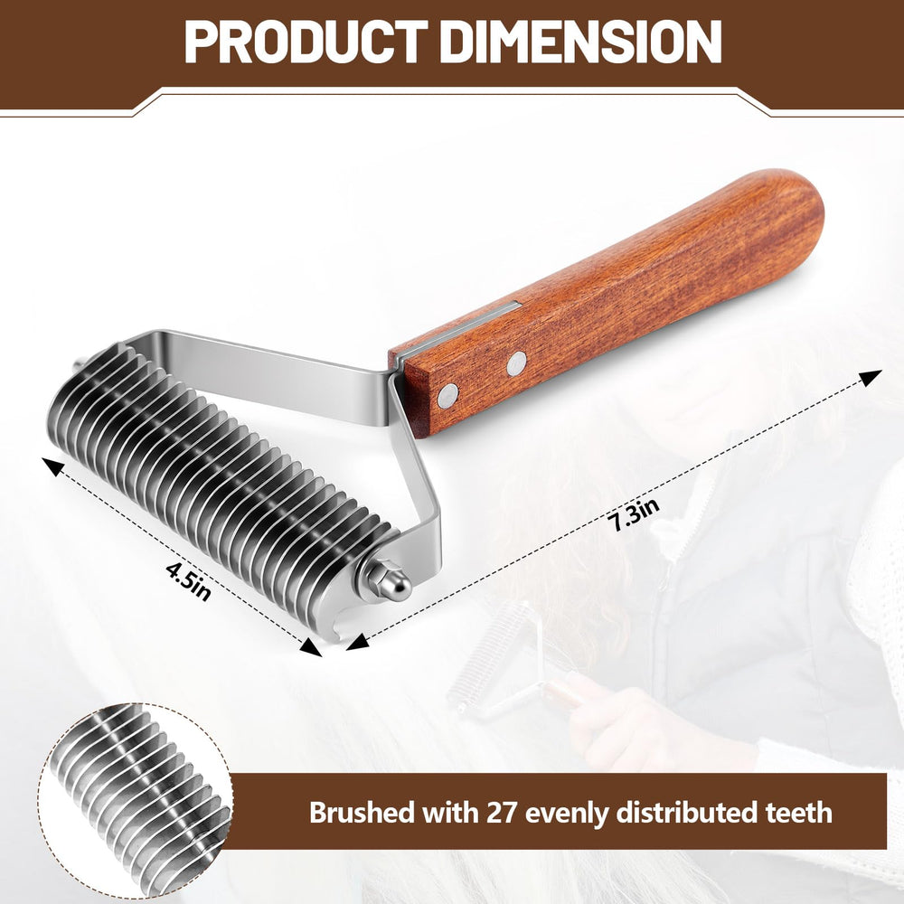 Abbylike 27-tooth stainless steel teeth for efficient undercoat removal
