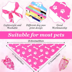 Abbylike paw print bandanas made of breathable polyester for comfort