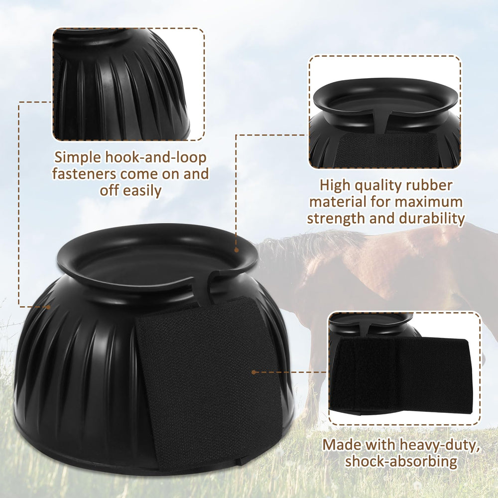 Close-up of Abbylike black bell boots showing flexible rubber material.