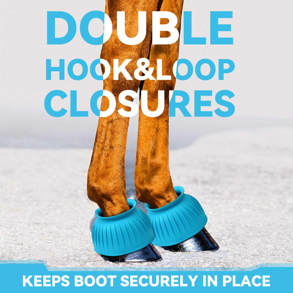 Abbylike Bell Boots blue rubber material emphasizing durability and ease of cleaning