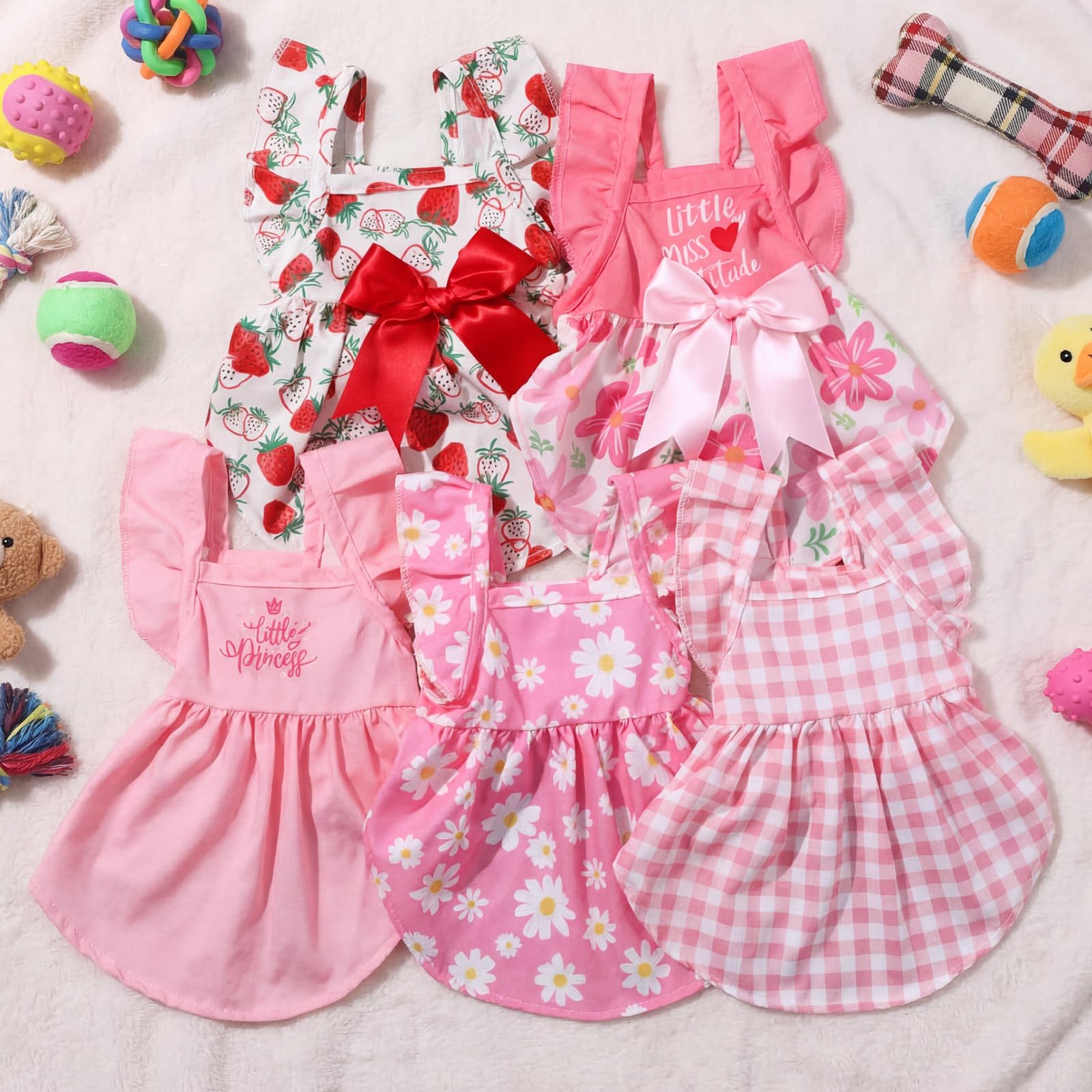 Abbylike breathable polyester pink dress, keeps pets cool during summer.