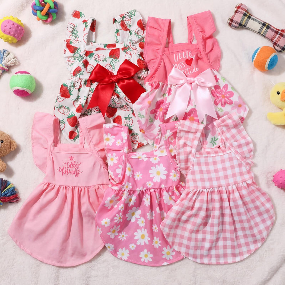 Abbylike breathable polyester pink dress, keeps pets cool during summer.