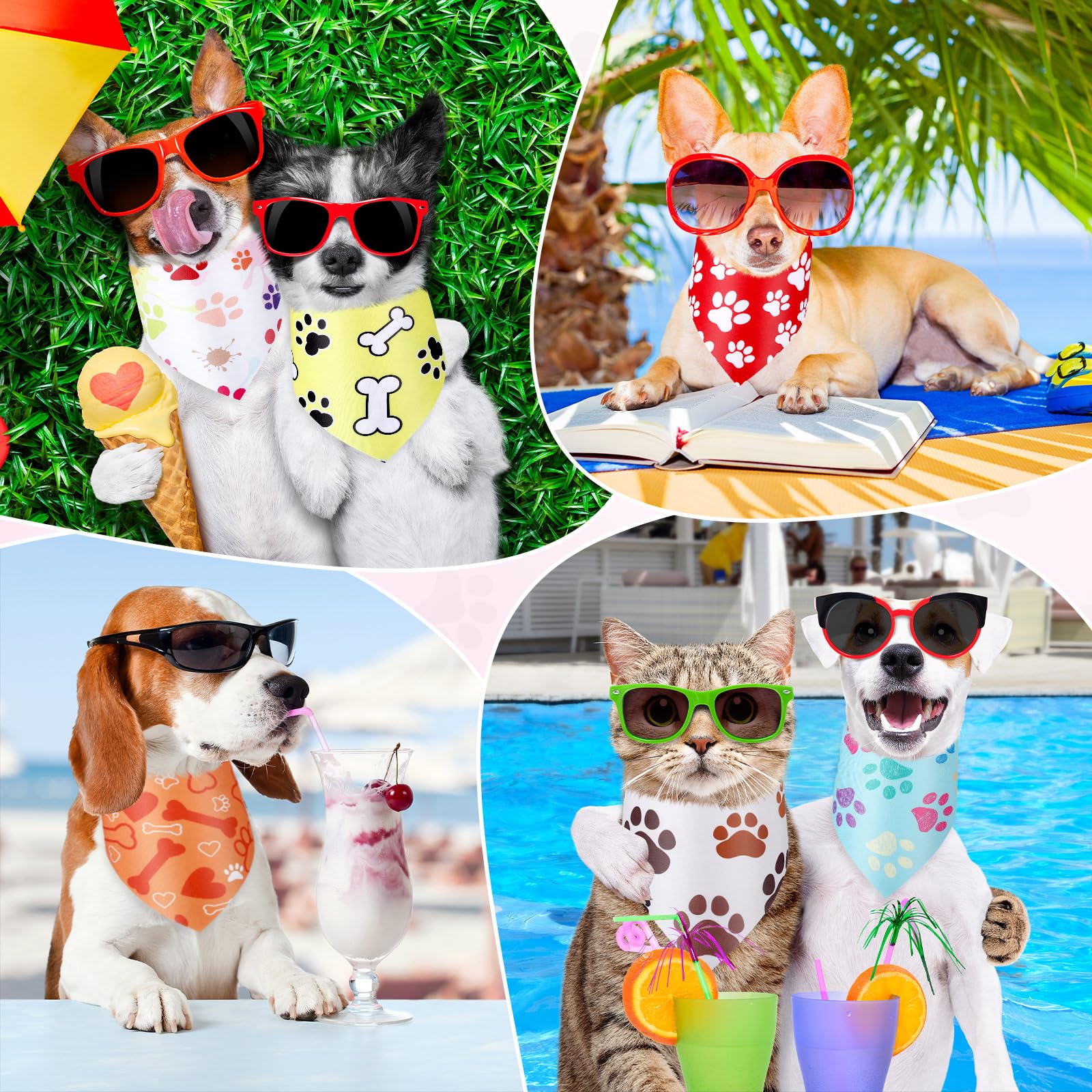 Abbylike bulk dog bandanas in varied colors for mix-and-match styling.