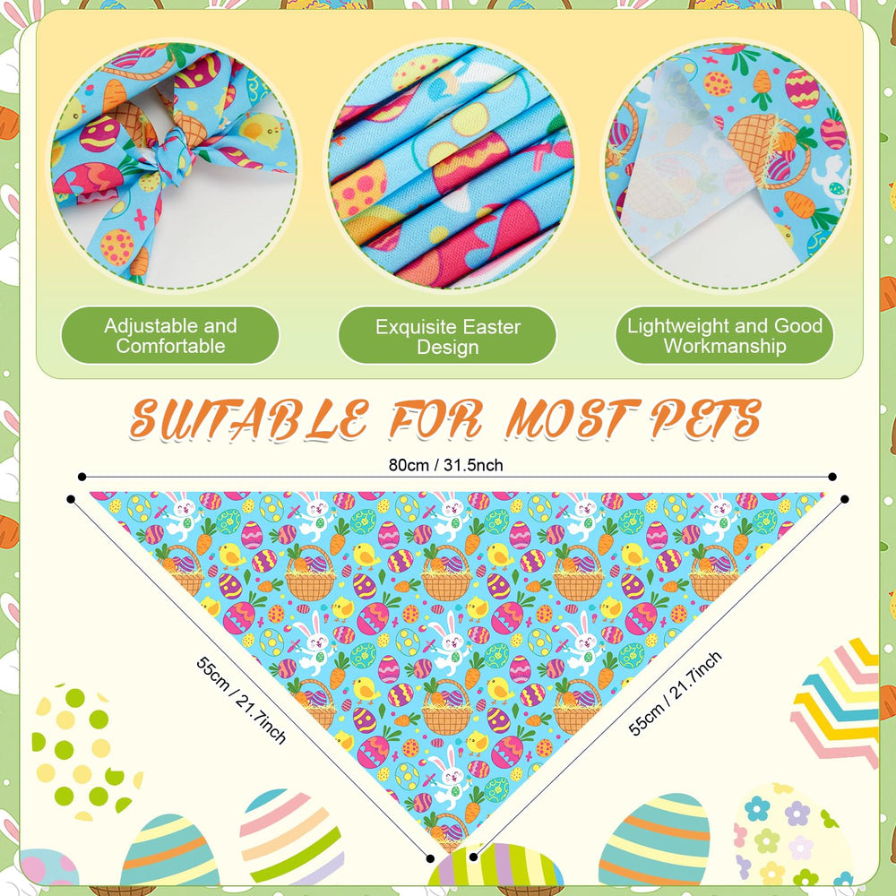 Abbylike bunny-egg-carrot-pattern bandana highlights playful patterns for cute pet costumes.