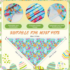 Abbylike bunny-egg-carrot-pattern bandana highlights playful patterns for cute pet costumes.