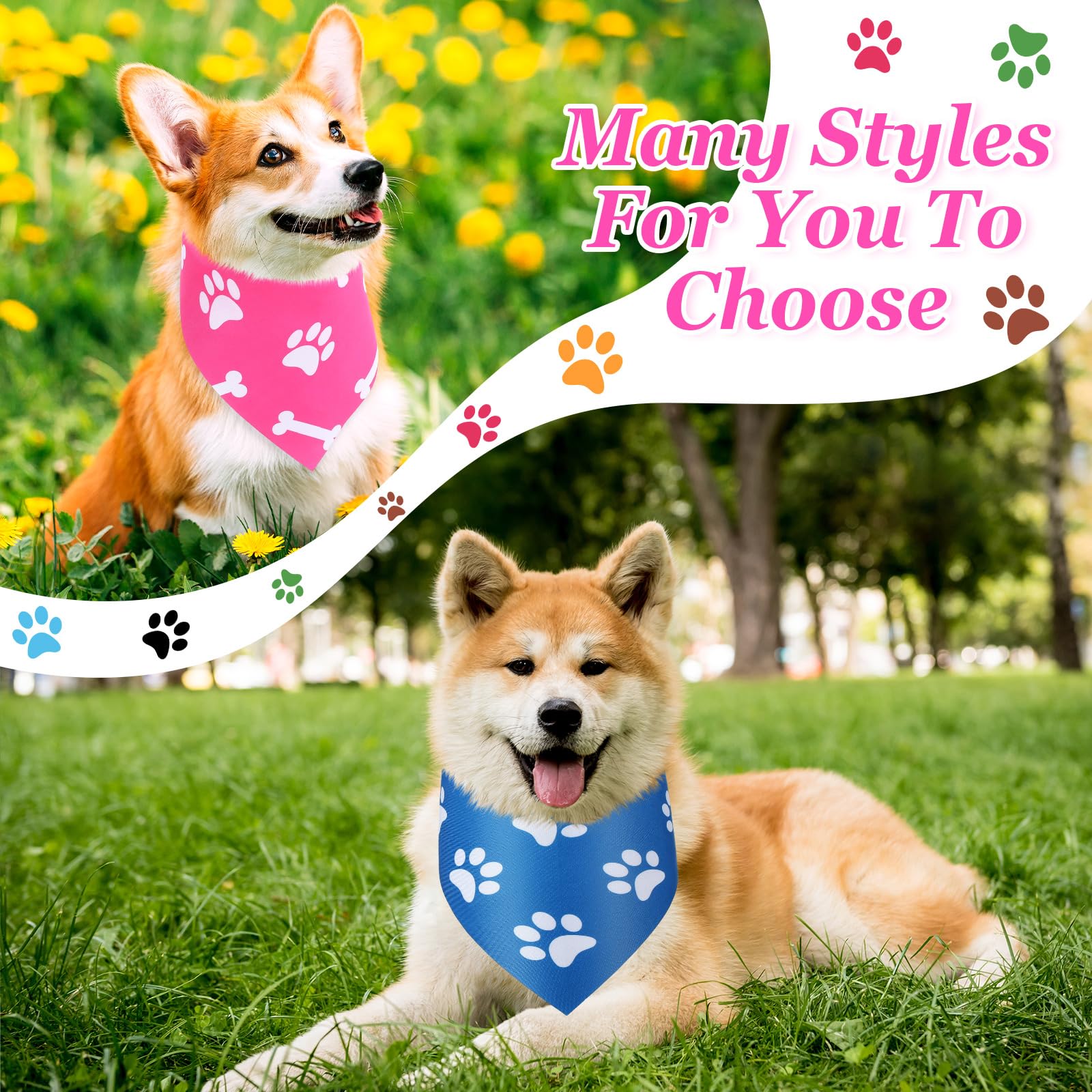 Abbylike dog bandanas with bone design for events and daily wear.