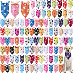Abbylike dog bandanas with paw print pattern for stylish walks and photos.