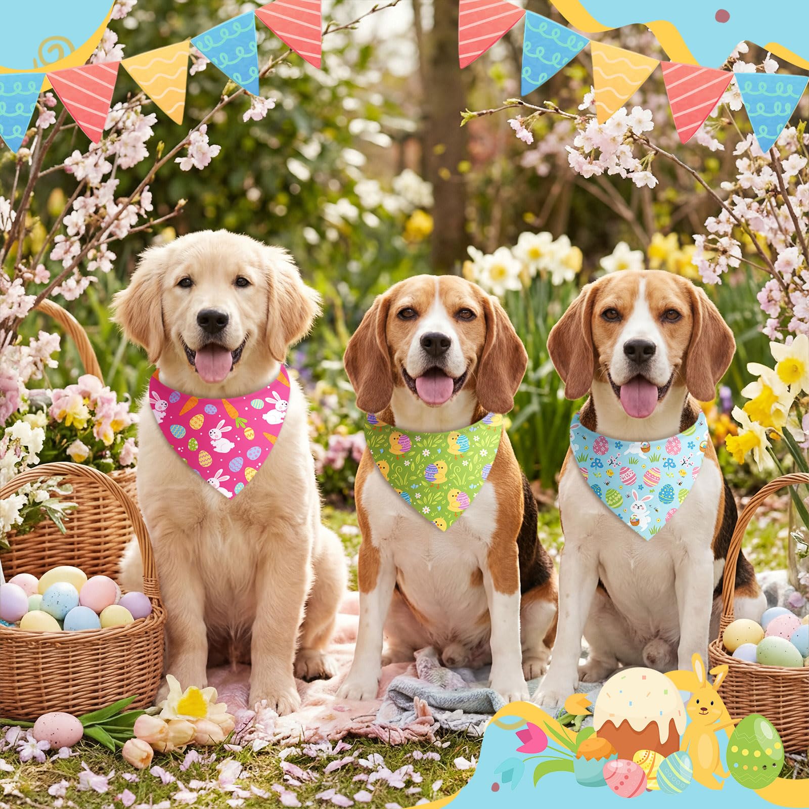 Abbylike butterflies pattern bandanas for Easter outfits