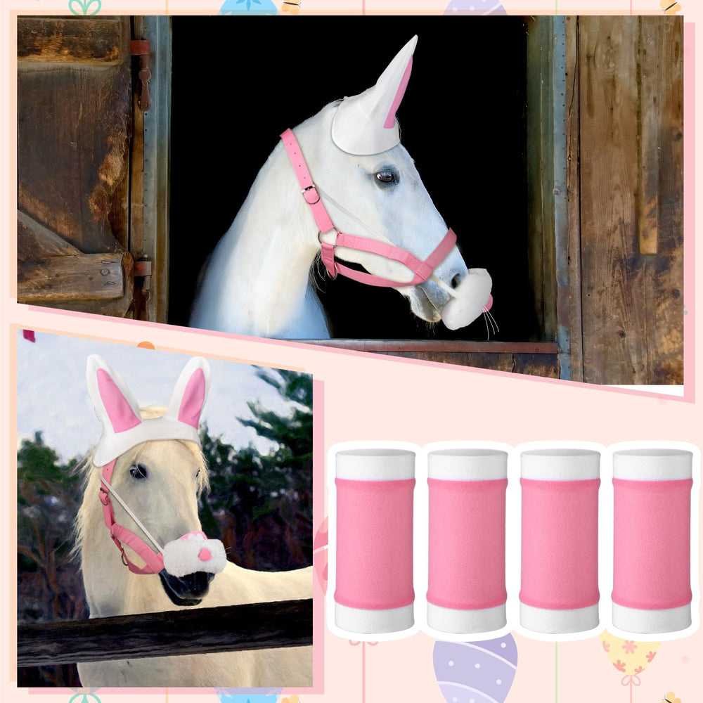 Abbylike bunny face decoration on horse for playful Easter looks