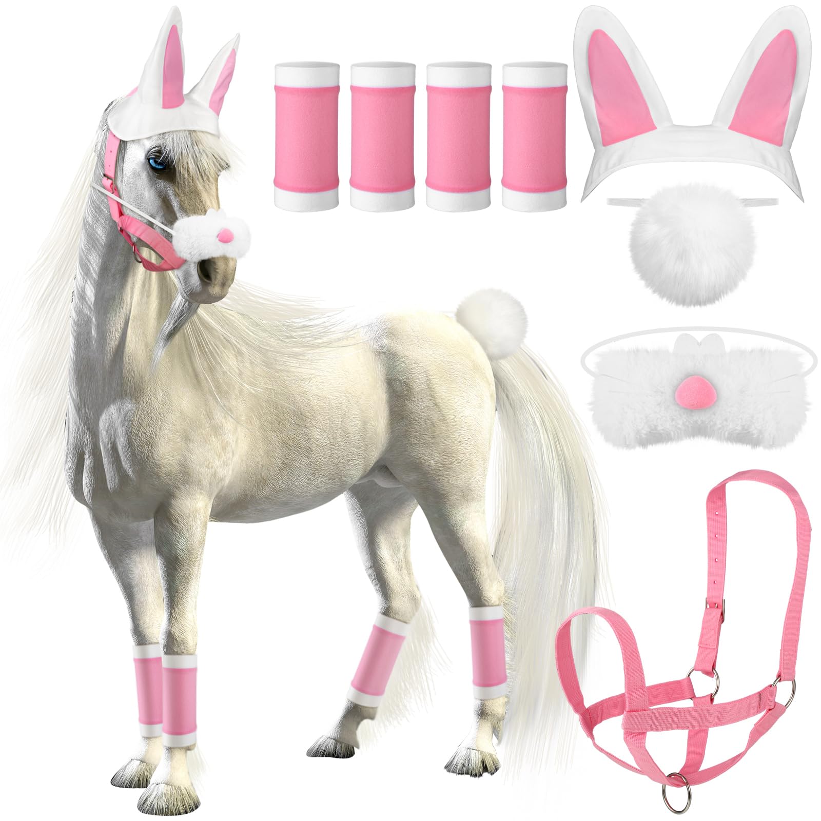 Abbylike bunny ear headband on horse for festive Easter parades