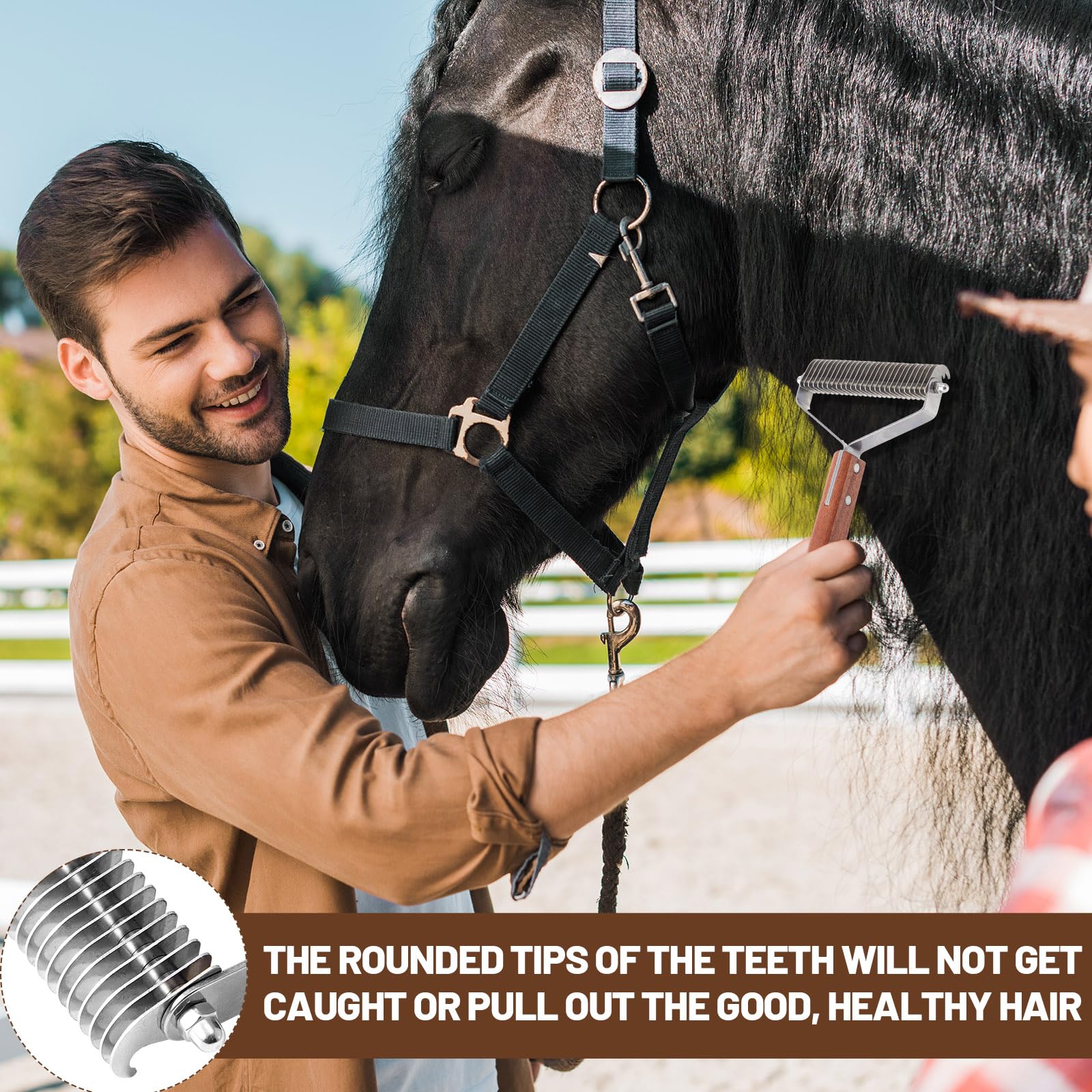 Abbylike ergonomic wood-handle design improves comfortable daily grooming