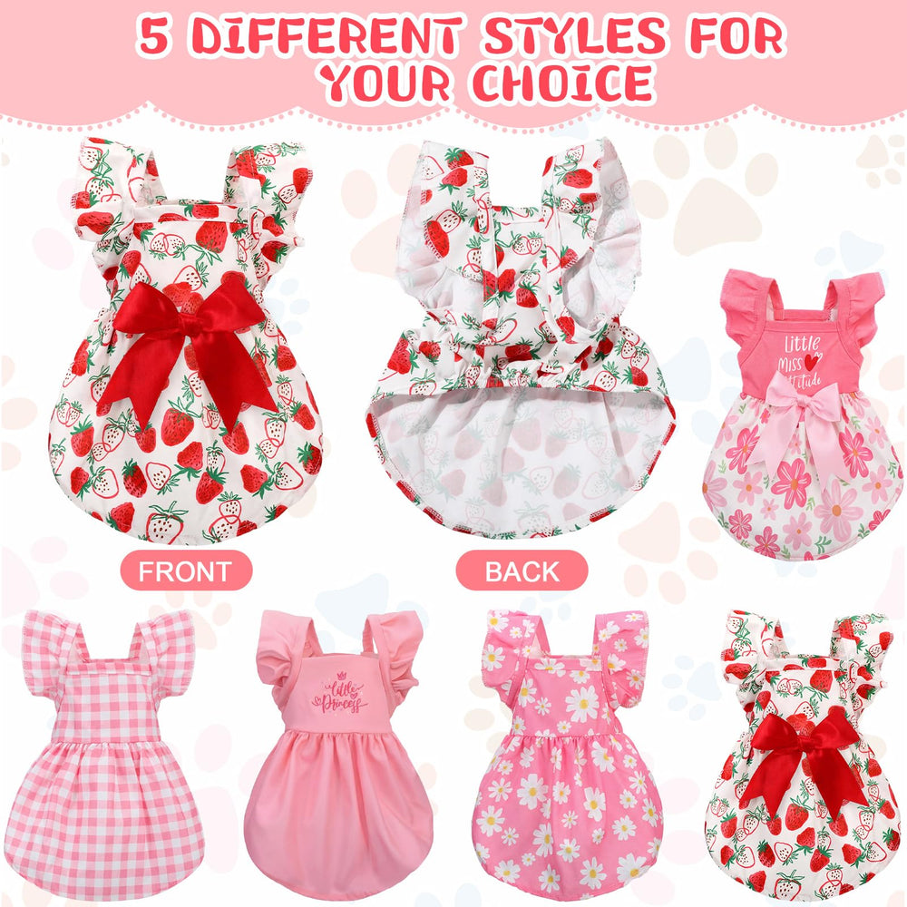 Abbylike floral pink dress for small dogs, ideal for daily walks.