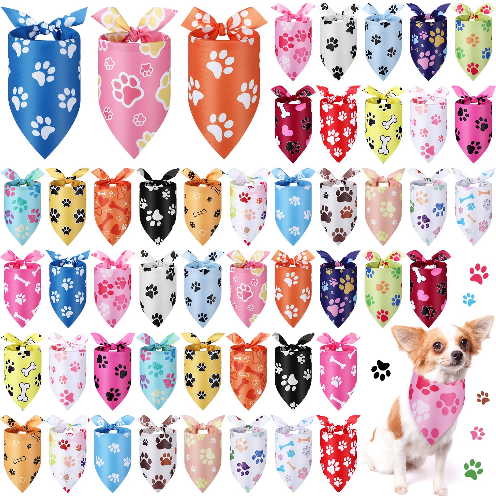 Abbylike paw print bandana collection; versatile designs for daily wear.