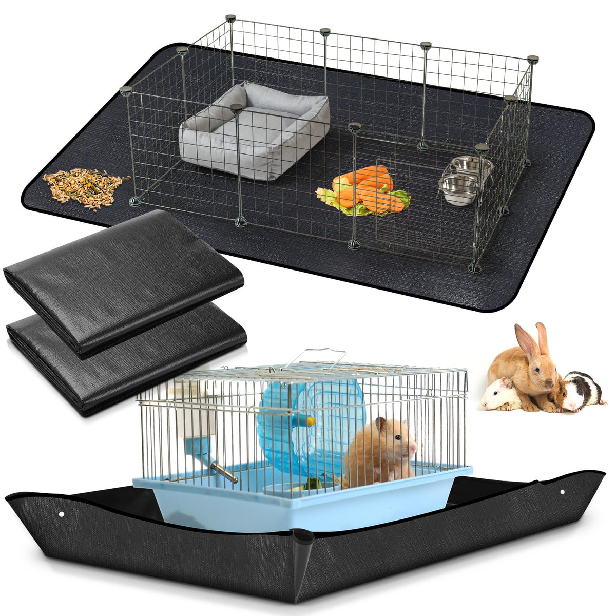 Abbylike playpen mat folded for compact storage, ideal for travel with pets.