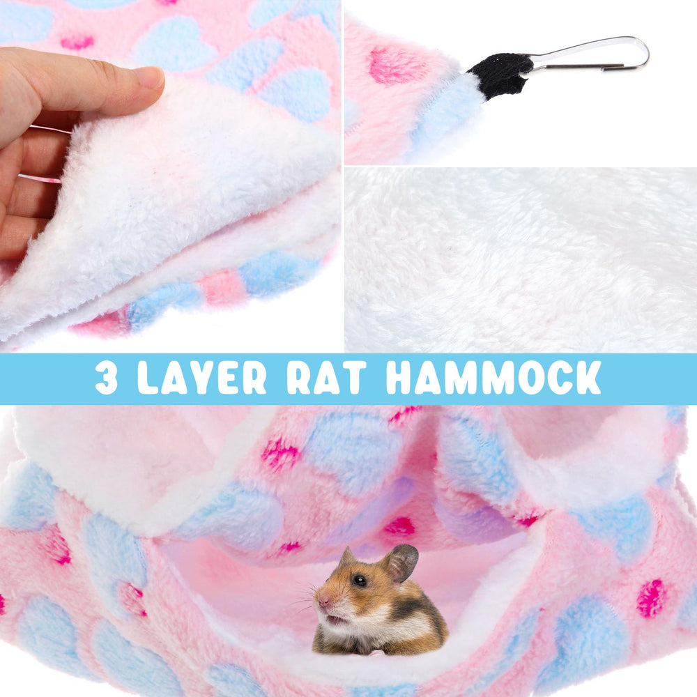 Abbylike rat hammock 3-tier pink adds colorful enrichment