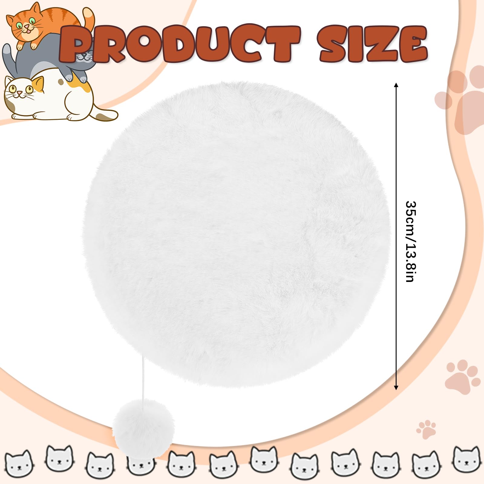Abbylike round 14-inch pet bed pad provides gentle warmth and plush comfort.