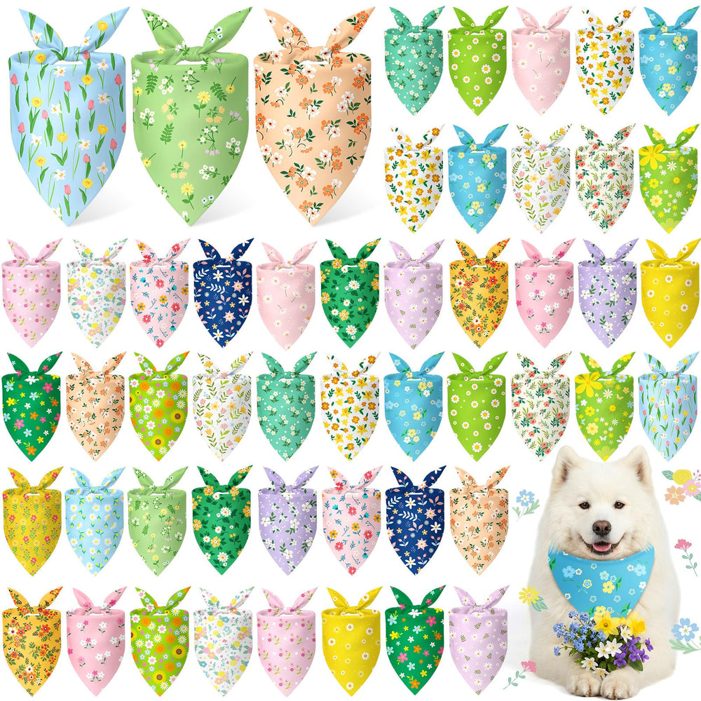 Abbylike spring dog bandana with a daisy pattern enhances pet charm during photos