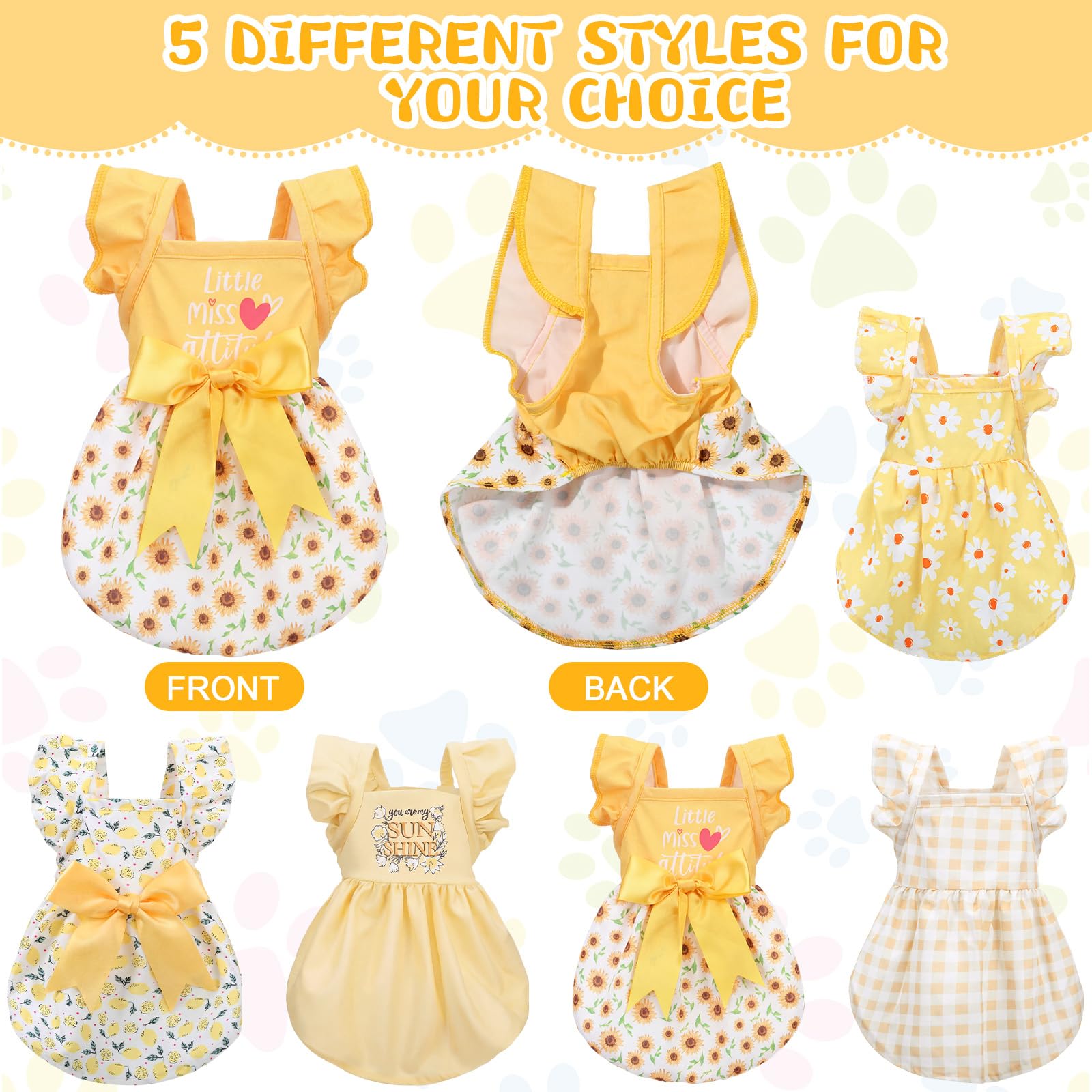Abbylike sunflower-pattern dress for dogs elevates park photos with cheerful prints