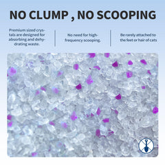 ABCpet non-clumping crystals highlight easy maintenance.