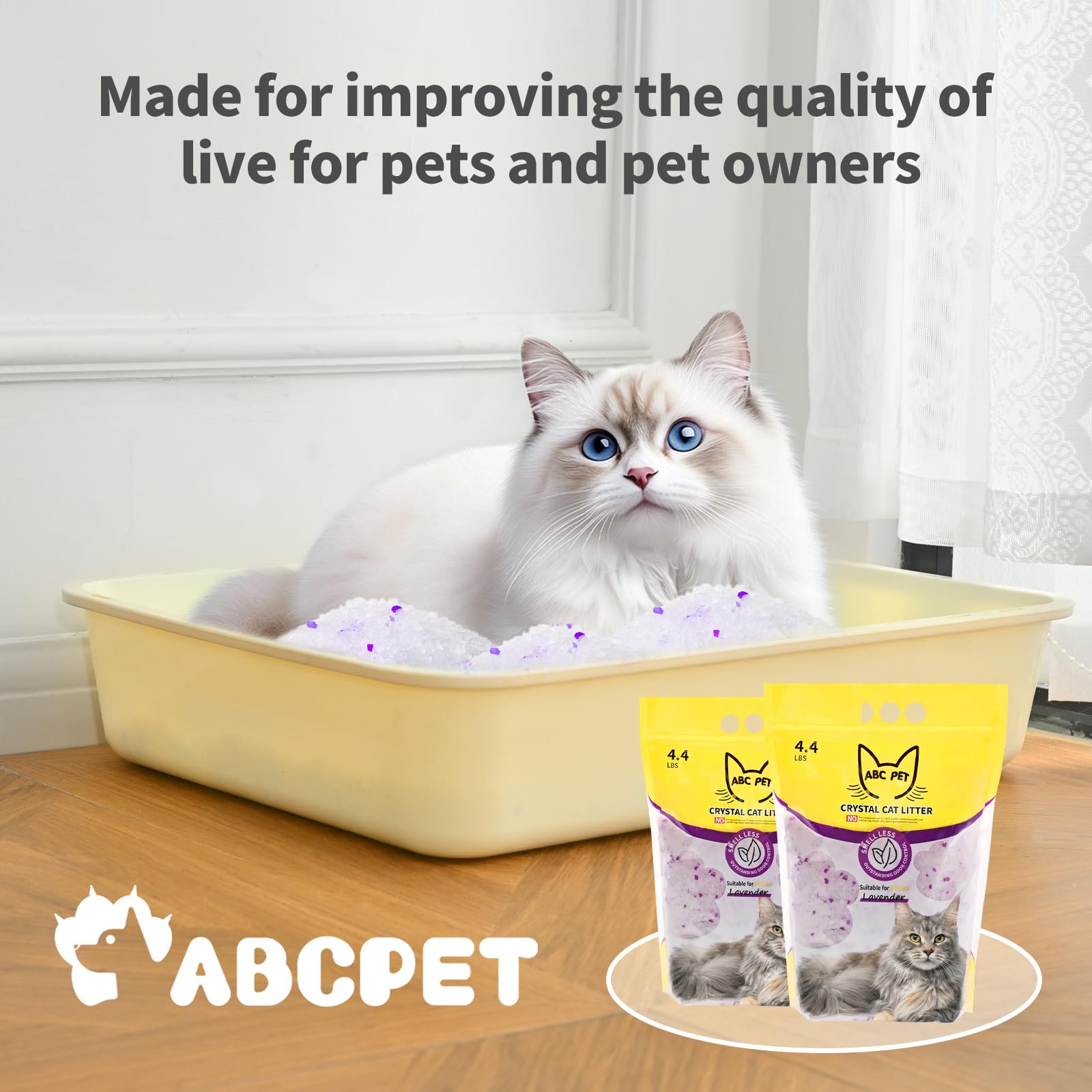 ABCpet universal compatibility visuals suggest fit with most litter boxes.