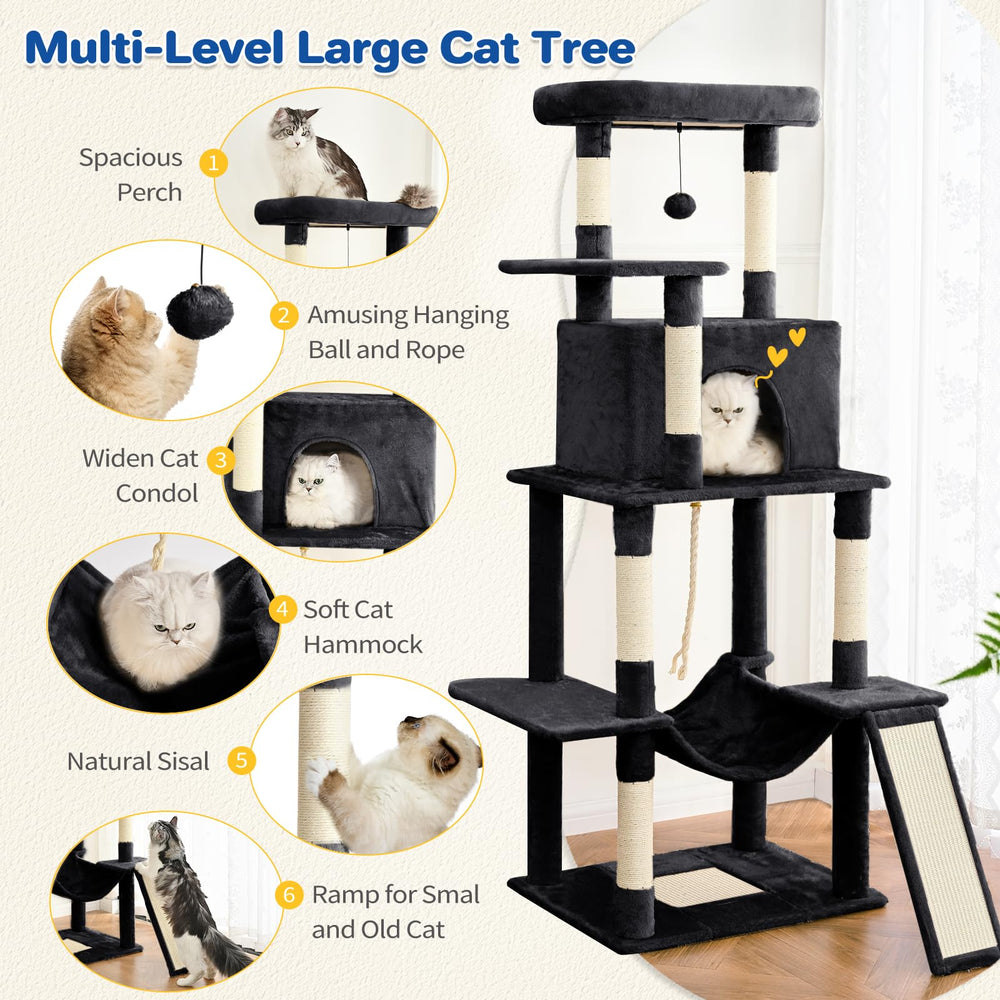ABCPET hammock on cat tree invites relaxed lounging and naps