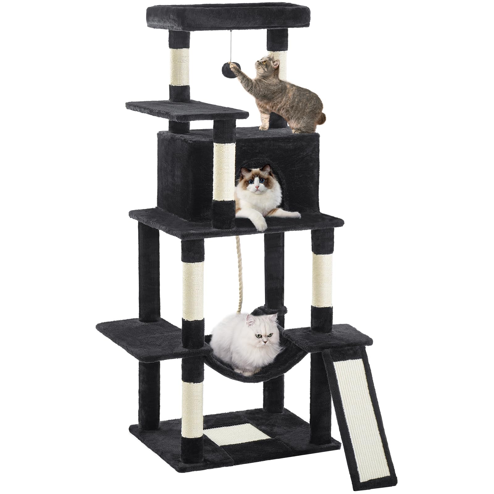 ABCPET 63in cat tree top perch provides elevated view for curious cats