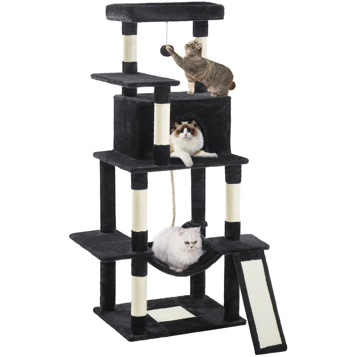 ABCPET 63in cat tree top perch provides elevated view for curious cats