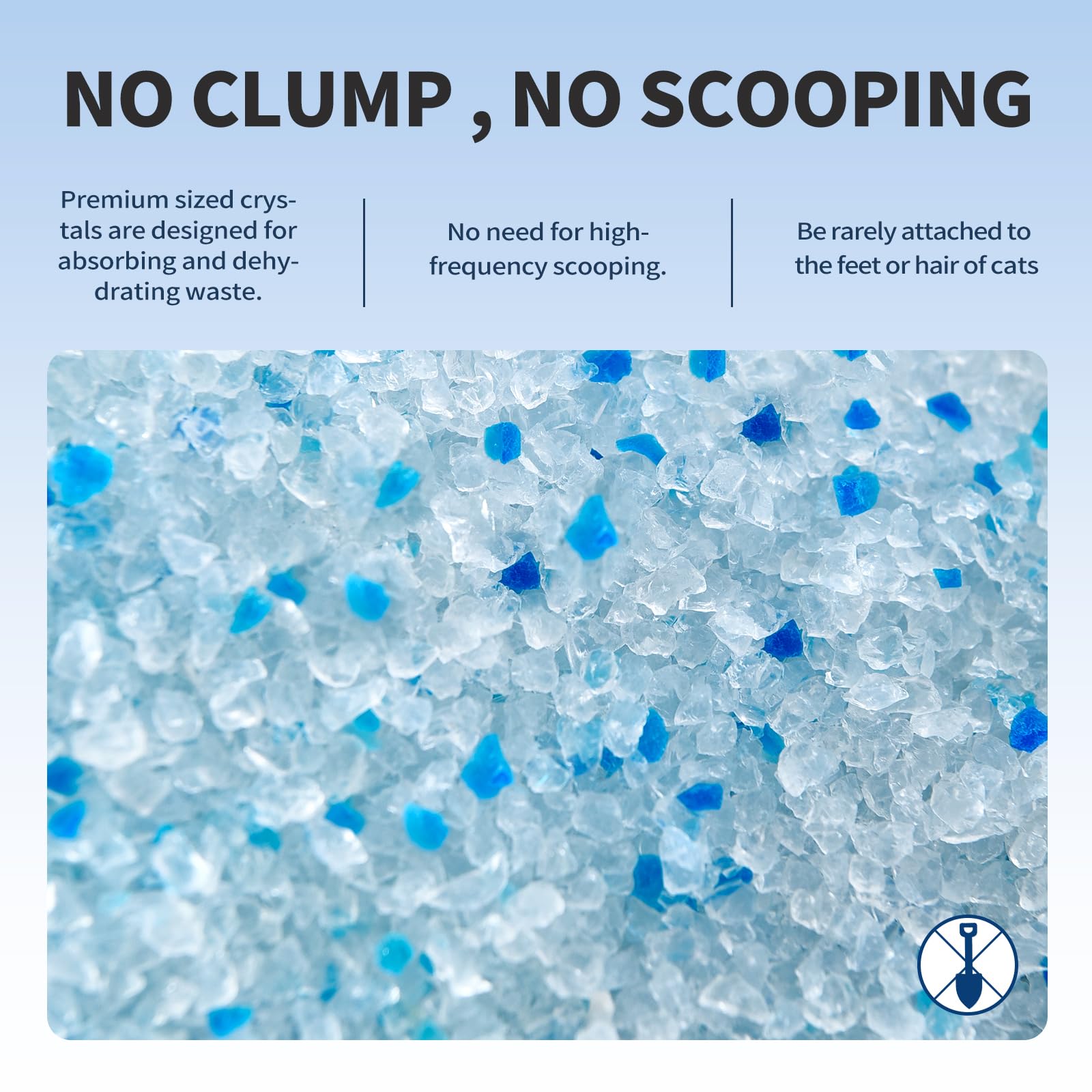ABCPET low-dust crystal litter handles with minimal dust rising during use.